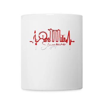 Singapour Skyline Heartbeat Asie J’aime Singapour - Mug blanc - blanc - Devant