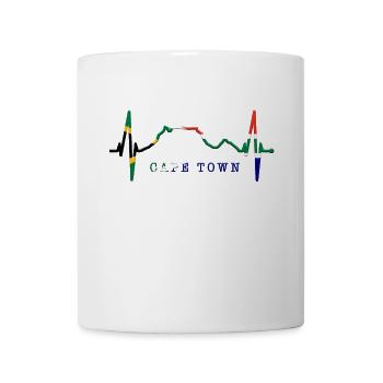 Cape Town Skyline Heartbeat South Africa Table Mountain - Mug - white - Front