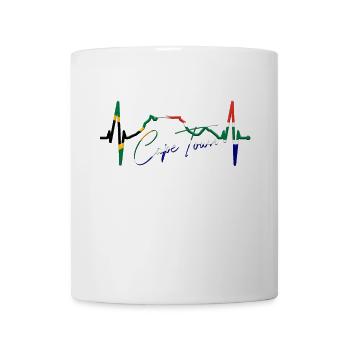 Cape Town Skyline Heartbeat South Africa Table Mountain - Mug - white - Front