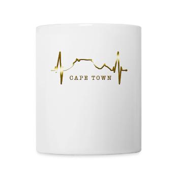 Cape Town Skyline Heartbeat South Africa Table Mountain - Mug - white - Front