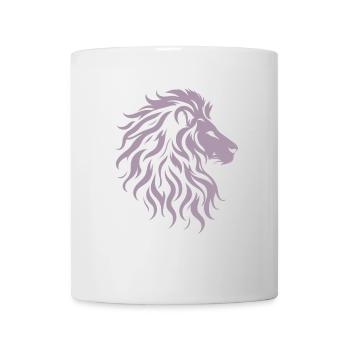 Silhouette majestueuse de tête de lion - Mug blanc - blanc - Devant