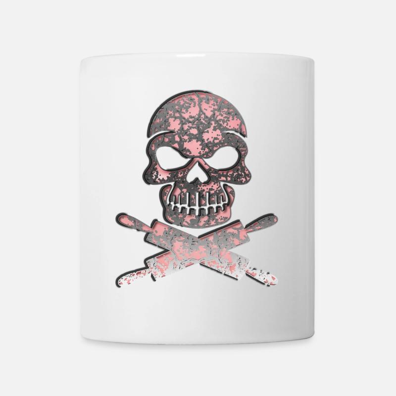 Schädel Totenkopf mit Teigrollen - Tasse - Weiß