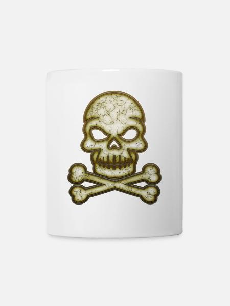 Dekorativer Schädel Totenkopf - Tasse - Weiß