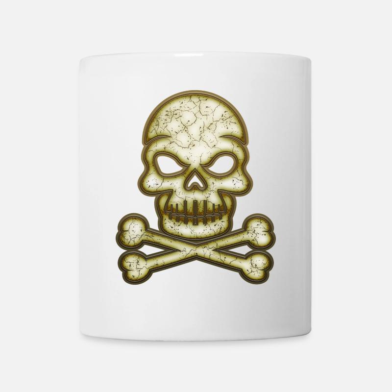 Dekorativer Schädel Totenkopf - Tasse - Weiß