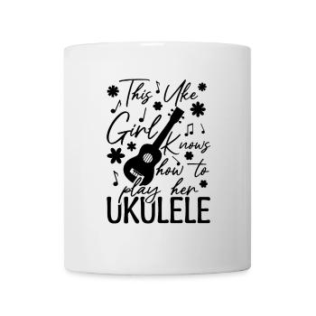 Ukulele Mädchen - Tasse - Weiß - Vorne