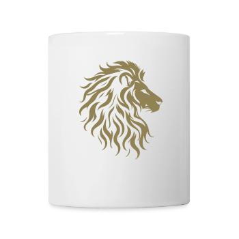 Silhouette majestueuse de tête de lion - Mug blanc - blanc - Devant