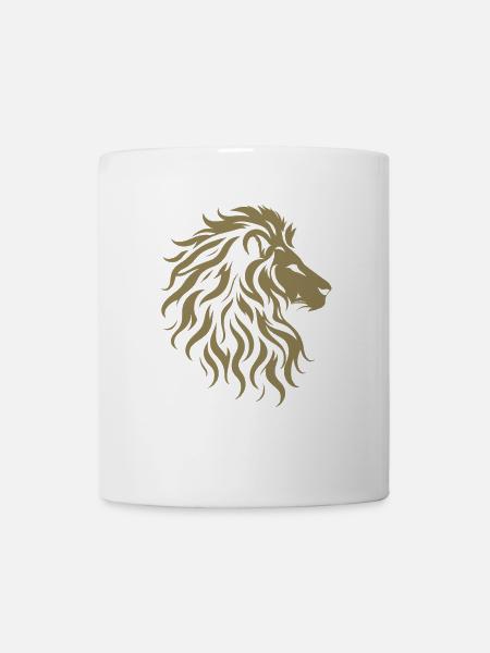 Majestätische Löwenkopf-Silhouette - Tasse - Weiß