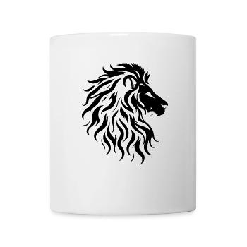 Silhouette majestueuse de tête de lion - Mug blanc - blanc - Devant