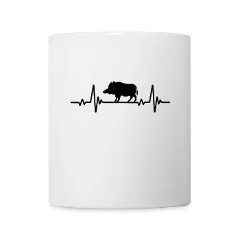 Wildschwein Herzschlag Wildsau EKG Keiler - Tasse - Weiß - Vorne