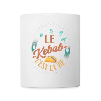LE Kebab C'EST LA VIE Viande Griller Fast food - Mug blanc - blanc - Devant