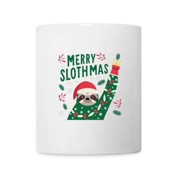 Merry slothmas Chemise animal paresseux de Noël, - Mug blanc - blanc - Devant