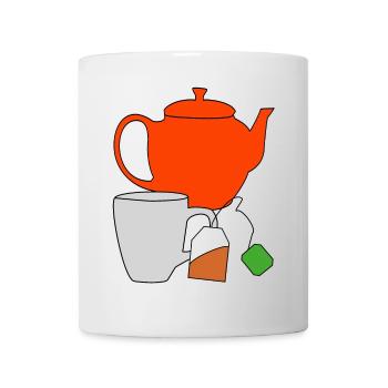 Genuss Tee Getränk Teekanne Teebeutel Tasse Durst - Tasse - Weiß - Vorne