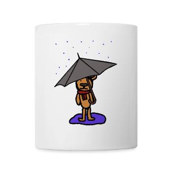 Teddybär Unwetter Bär Regen Wetter Oktober Herbst - Tasse - Weiß - Vorne