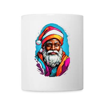 Festive Santa with colorful scarf - Mug - white - Front
