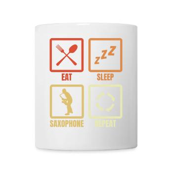 Eat Sleep Saxophone Repeat - Mug - white - Front