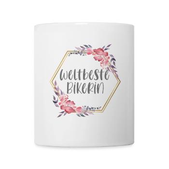 Bikerin Motorradfahrerin Bike Motorrad Geschenk - Tasse - Weiß - Vorne