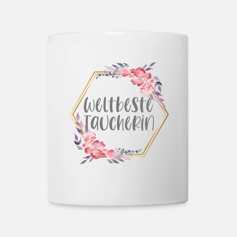 Taucherin Tauchen Wasser Geschenk - Tasse - Weiß