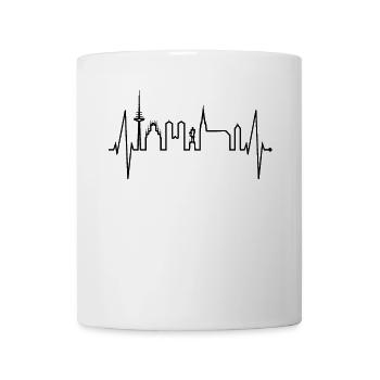 Münster Skyline Herzschlag Herz Liebe Love Münster - Tasse - Weiß - Vorne