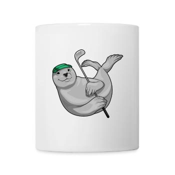 Seehund Golf Golfschläger - Tasse - Weiß - Vorne