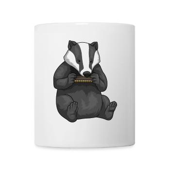 Badger Musician Harmonica Music - Mug - white - Front
