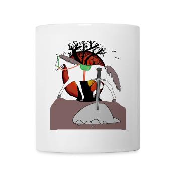 Héros de conte de fées Fable Pierre Épée Guerrier Chevalier - Mug blanc - blanc - Devant