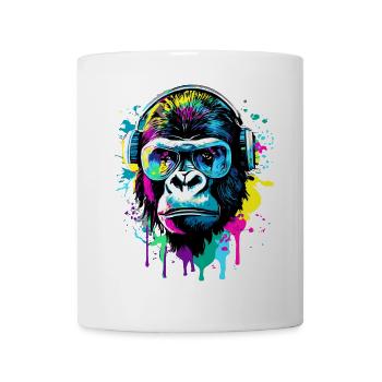 Gorilla Colorful - Gorilla monkey with sunglasses - Mug - white - Front