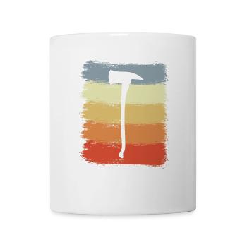 Feuerwehrmann Axt Zeichnung - Tasse - Weiß - Vorne
