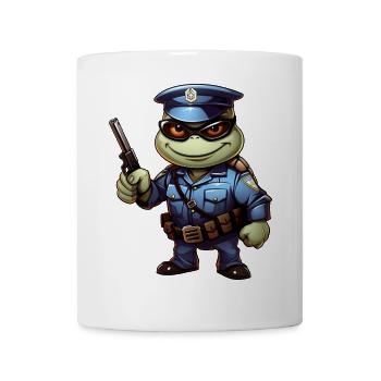Tortue de la police - Mug blanc - blanc - Devant