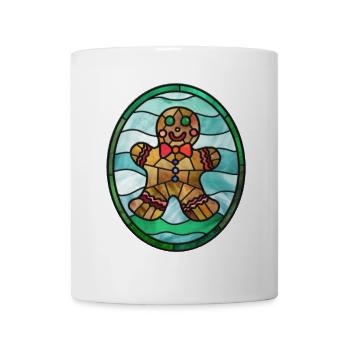 Bonhomme en pain d’épice. Gingerbread. Noël. Vitrail - Mug blanc - blanc - Devant