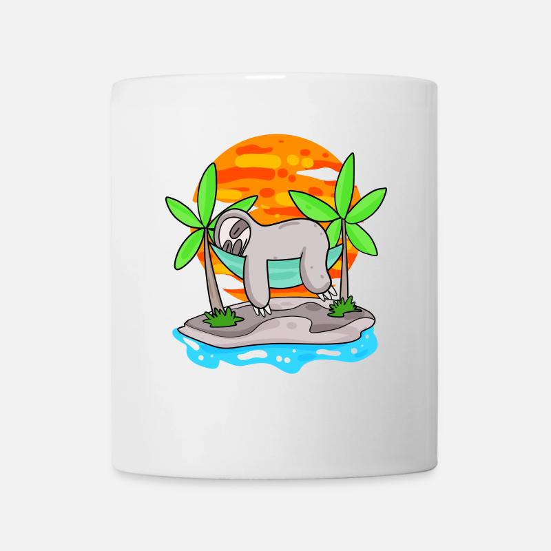 Paresseux sur la plage - Mug blanc - blanc
