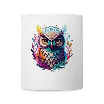 Tribal Eule: Perfektes Geschenk für Eulenfans - Tasse - Weiß - Vorne