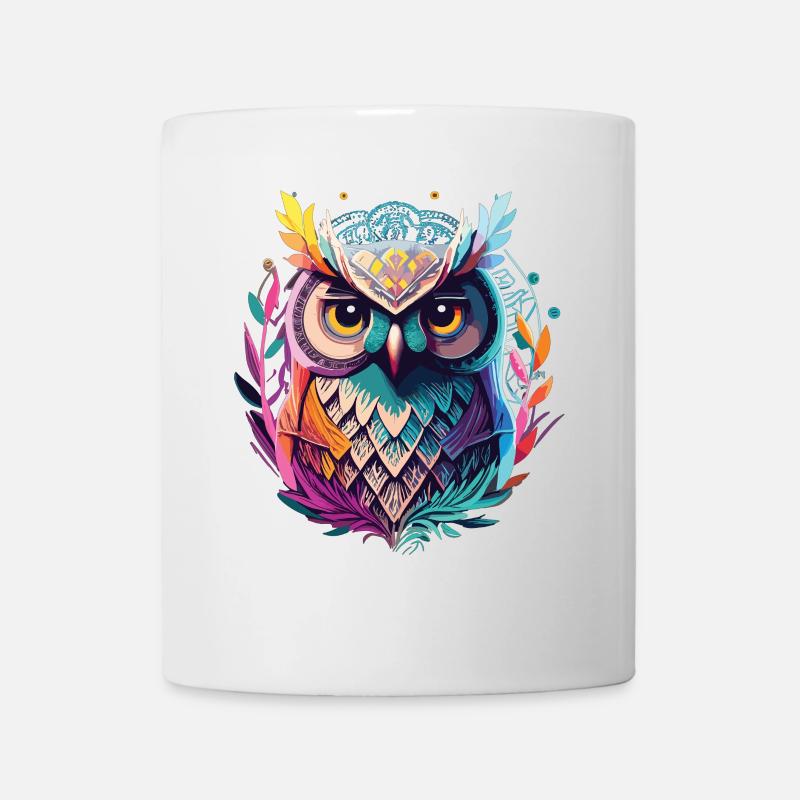 Tribal Eule: Perfektes Geschenk für Eulenfans - Tasse - Weiß