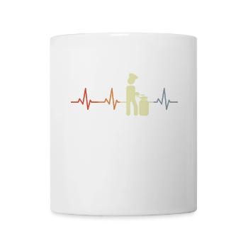 Palpitations cardiaques de la figure de bâton de cuisine - Mug blanc - blanc - Devant
