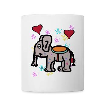 Inde Éléphant Éléphant Proboscis Pachyderme Enfants - Mug blanc - blanc - Devant