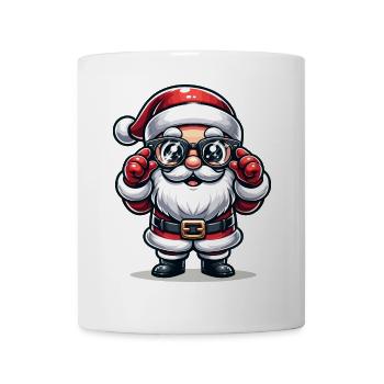 Weihnachtsmann mit Sonnenbrille Xmas Kostüm - Tasse - Weiß - Vorne