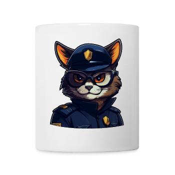 La police des chats - Mug blanc - blanc - Devant