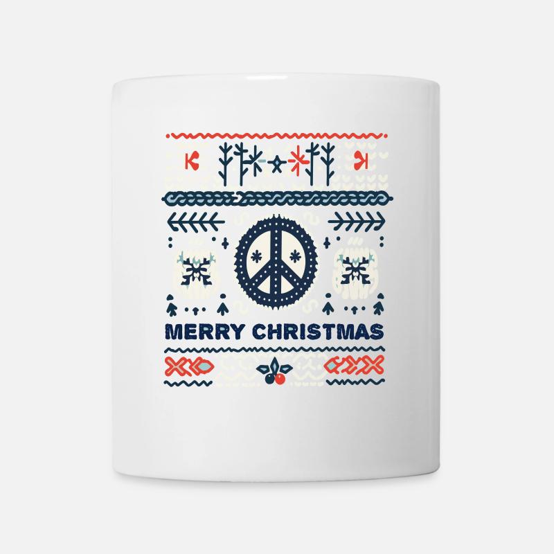 Ugly Christmas Peace Strickmuster - Tasse - Weiß