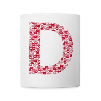 Lettre D - kiss tee shirt - Mug blanc - blanc - Devant