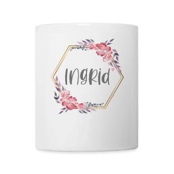 Ingrid Mädchen Name Baby Geschenk - Tasse - Weiß - Vorne