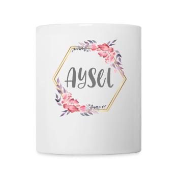 Aysel Turkin prénom Turquie cadeau de bébé - Mug blanc - blanc - Devant