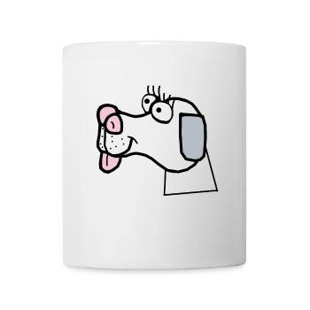 mignon chien chien tête joyeux animaux de compagnie enfants - Mug blanc - blanc - Devant