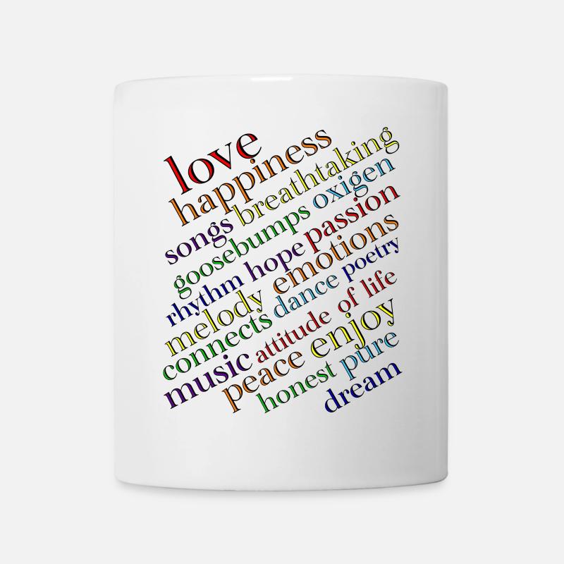 Rainbow Typography Joie de vivre - Mug - white