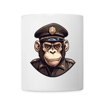 Chimpanzé de la police - Mug blanc - blanc - Devant