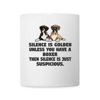 Schweigen ist Gold, es sei denn, Sie haben einen Boxer - Tasse - Weiß - Vorne
