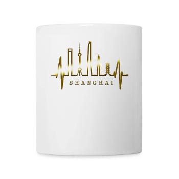 Shanghai Skyline Heartbeat China I Love Shanghai - Mug - white - Front