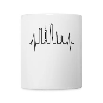 Shanghai Skyline Heartbeat China I Love Shanghai - Mug - white - Front