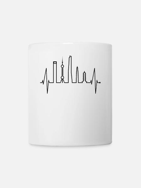 Shanghai Skyline Heartbeat China I Love Shanghai - Mug - white