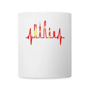 Shanghai Skyline Heartbeat China I Love Shanghai - Mug - white - Front