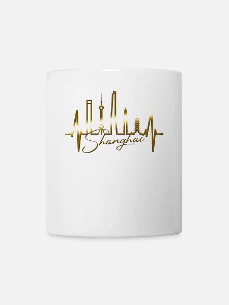 Shanghai Skyline Herzschlag China I Love Schanghai - Tasse - Weiß