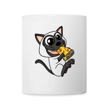 Siamese Cat Cat Pizza - Mug - white - Front